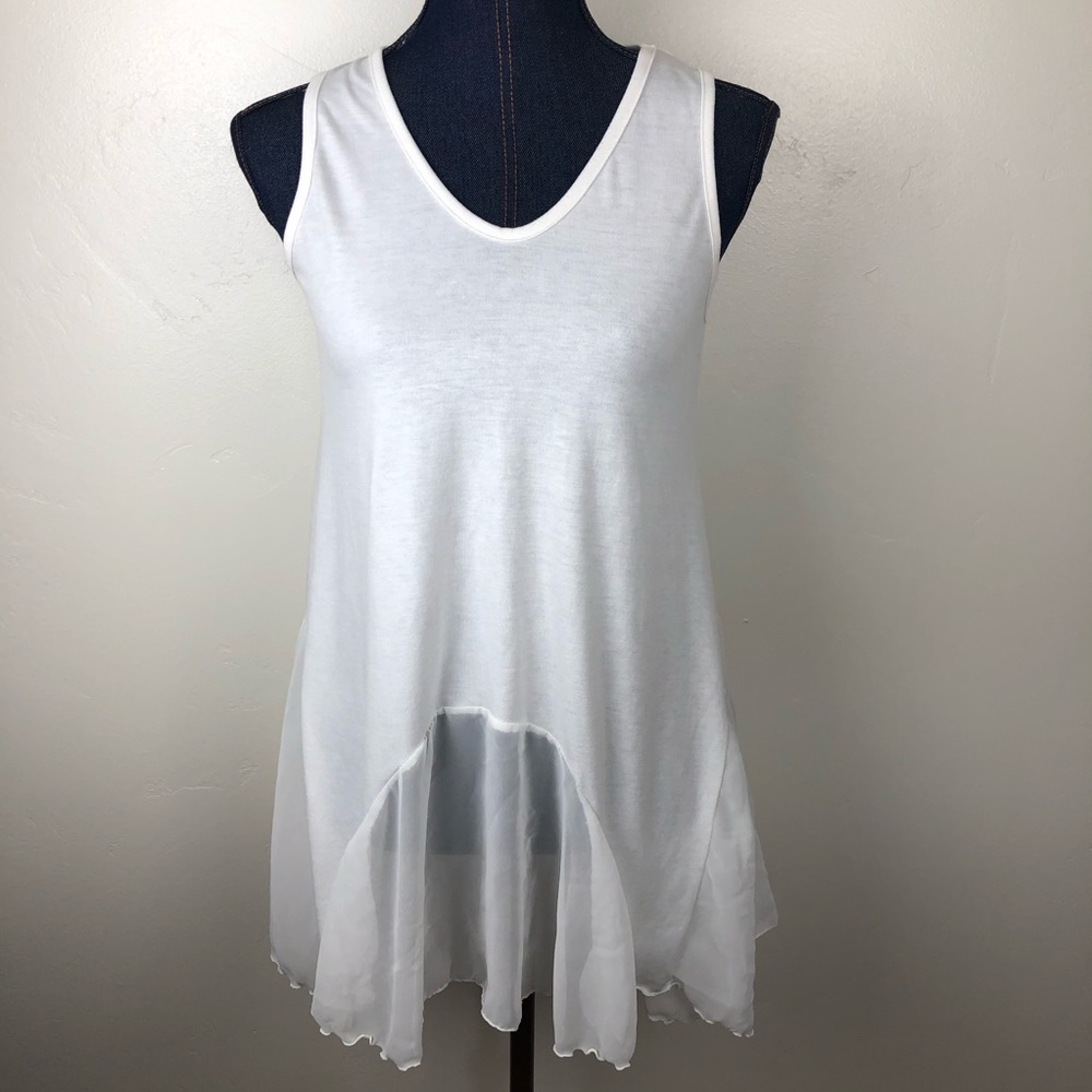 O2 Collection White & Shear Tank Top - Picture 2 of 7